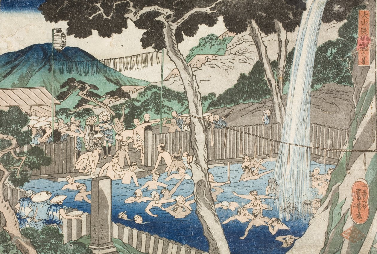 La cascata di Rōben sul monte Ōyama da Utagawa Kuniyoshi