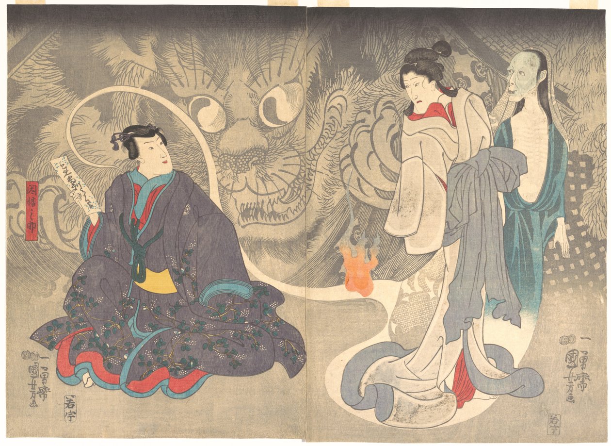 Scena da una storia di fantasmi: il demone gatto di Okazaki da Utagawa Kuniyoshi