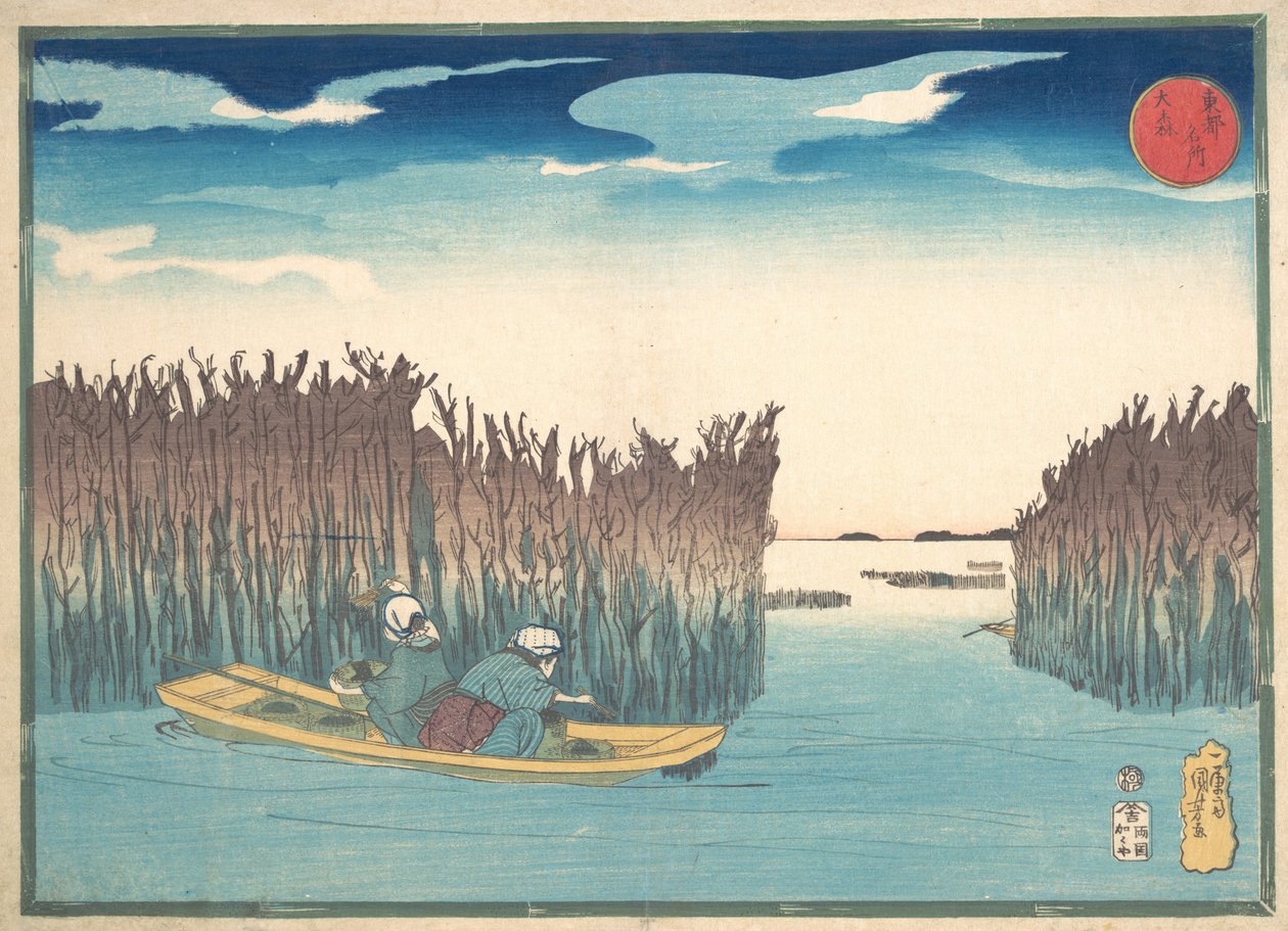 Raccoglitori di alghe a Omori, 1797-1861 da Utagawa Kuniyoshi
