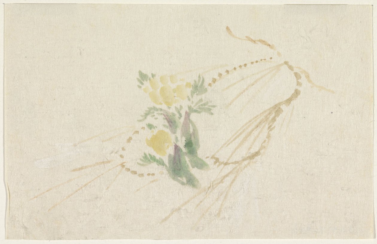 Ramo con fiori gialli da Utagawa Kuniyoshi