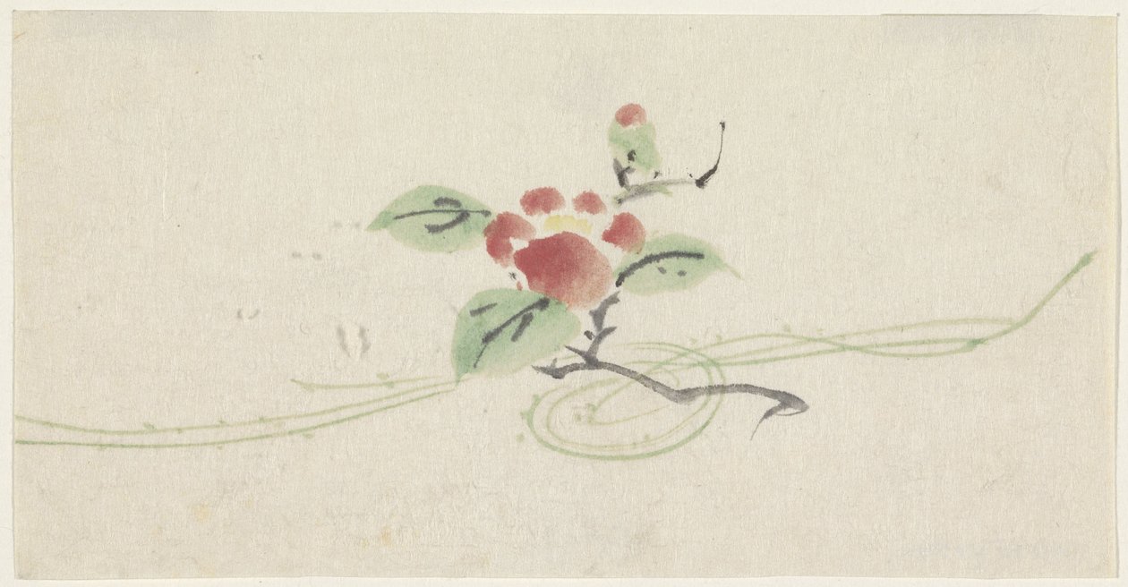 Ramo con camelia rossa da Utagawa Kuniyoshi