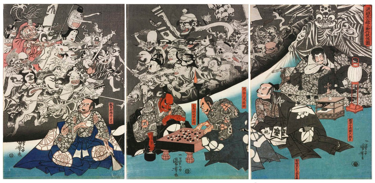 Il ragno della terra genera mostri nella dimora di Lord Minamoto Yorimitsu, 1843 da Utagawa Kuniyoshi