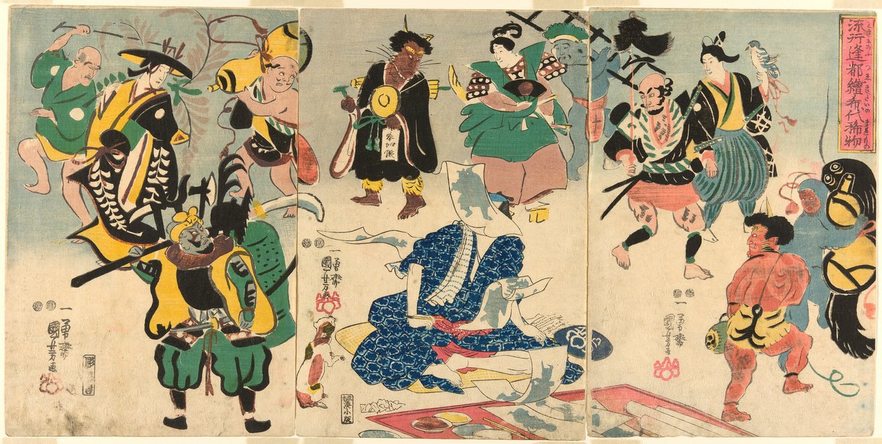 Il fenomeno straordinario del popolare quadro di Otsu (Tokini otsue kidai no maremono) da Utagawa Kuniyoshi