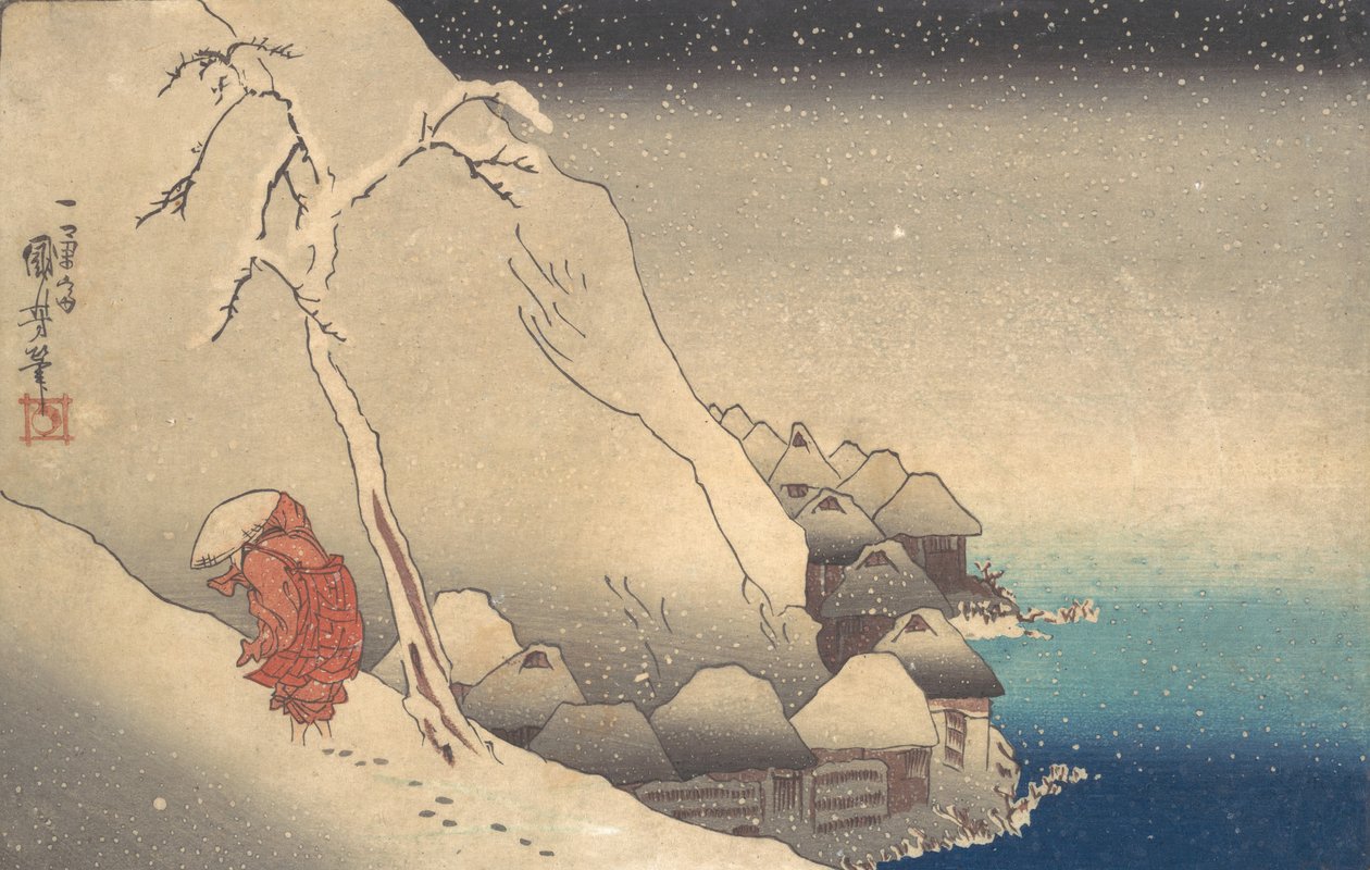 Viaggio in una Tempesta di Neve, ca. 1830 da Utagawa Kuniyoshi