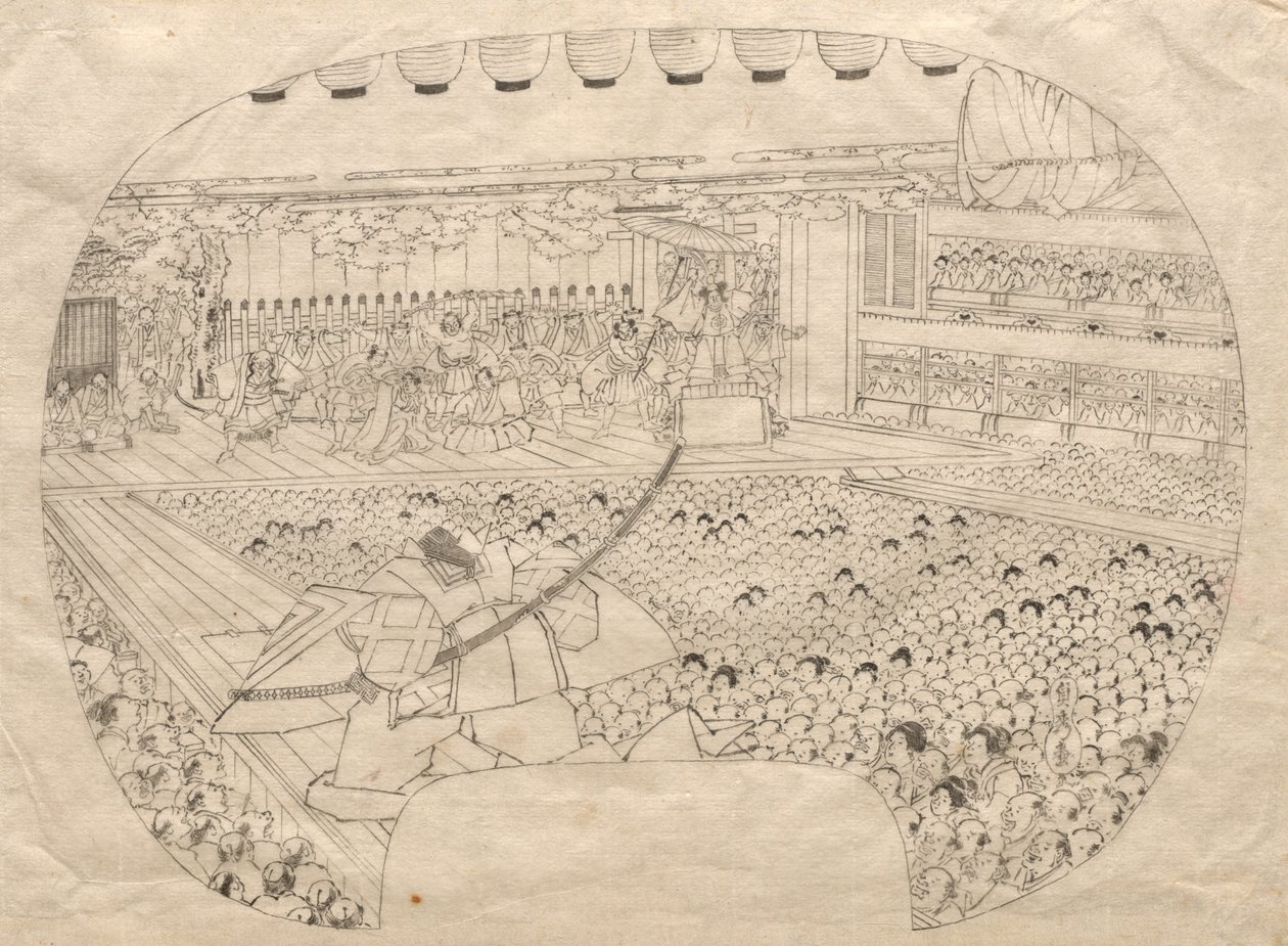 Interno del Teatro Kabuki da Utagawa Sadahide