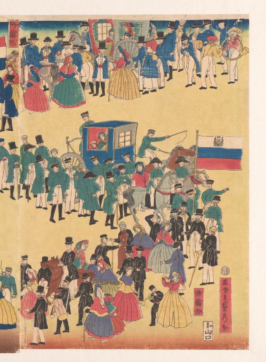 Processione di persone dai Cinque Paesi da Utagawa Sadahide