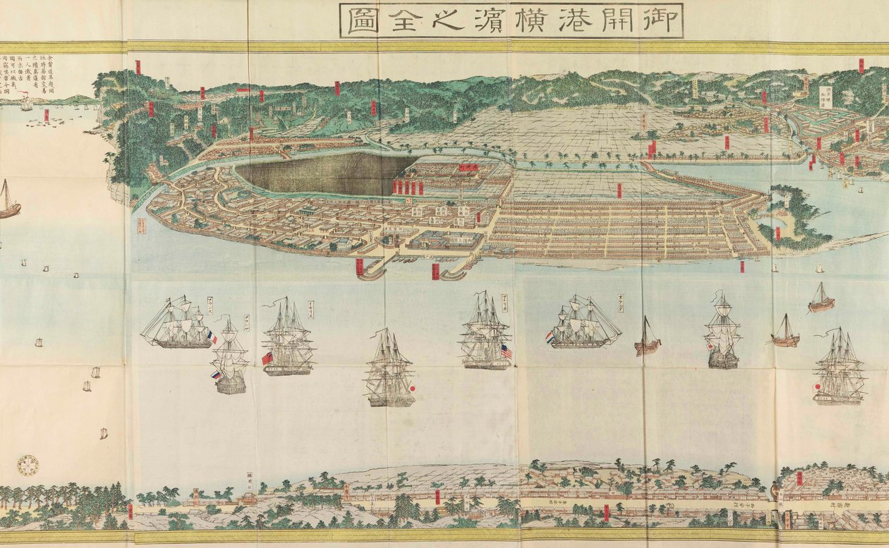 Veduta panoramica di Yokohama da Utagawa Sadahide