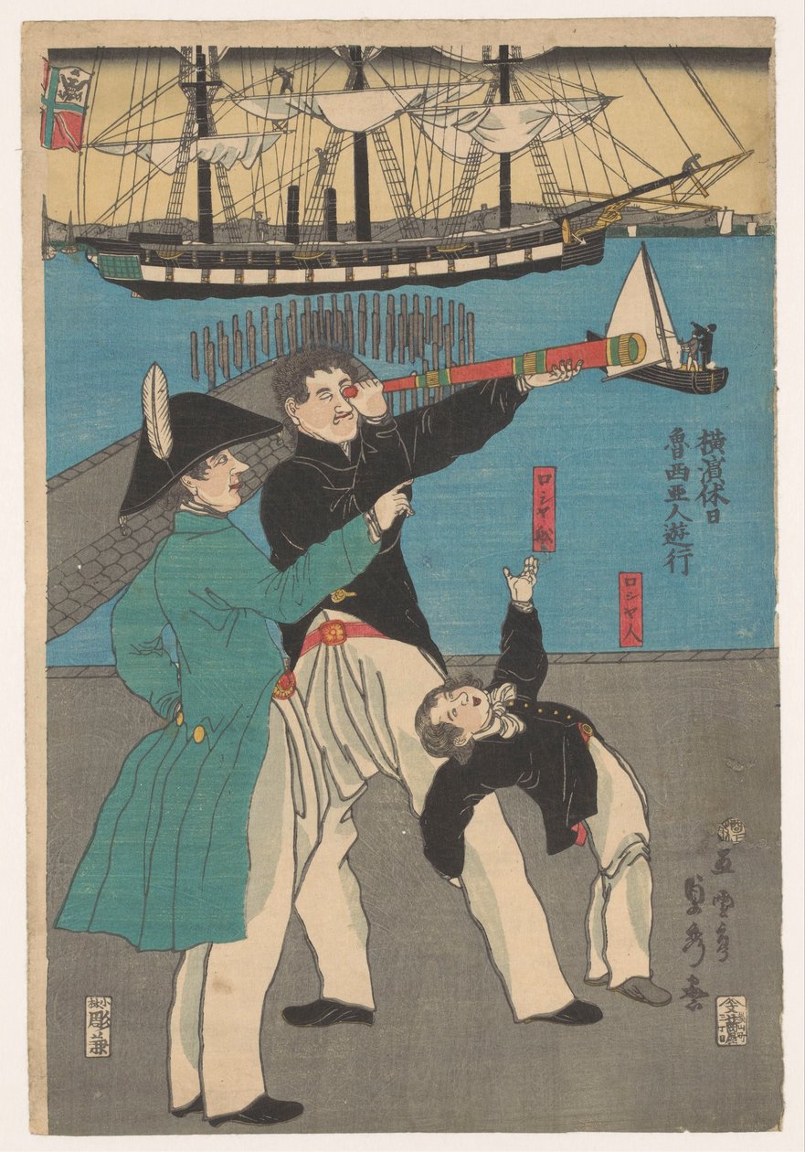 Russi in gita da Utagawa Sadahide