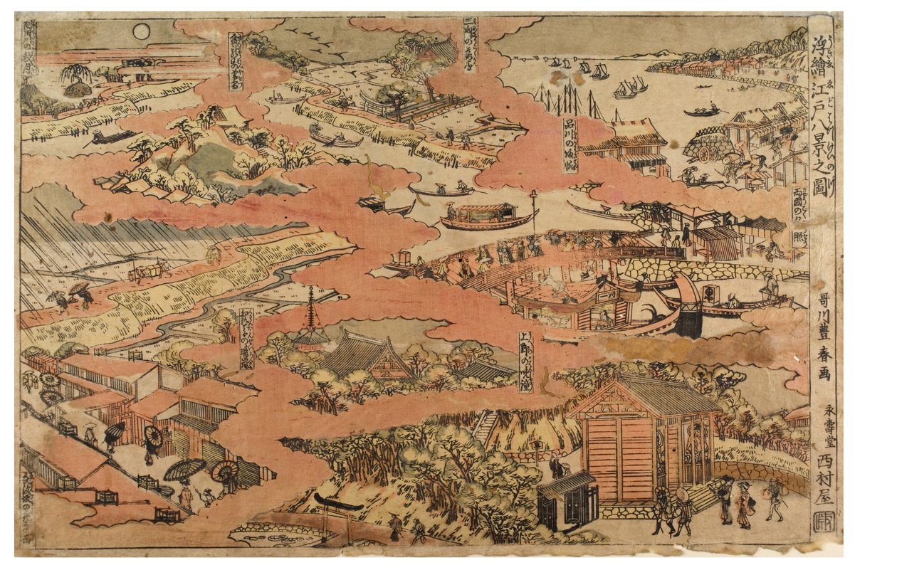 Otto vedute di Edo, c.1770-1780 da Utagawa Toyoharu