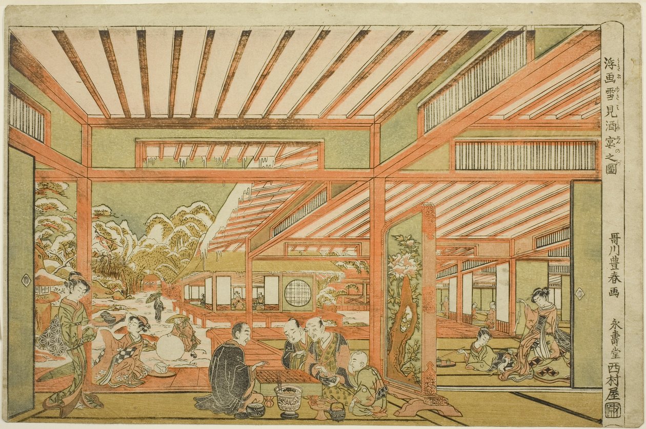Intrattenimento con vista sulla neve, c.1771 da Utagawa Toyoharu
