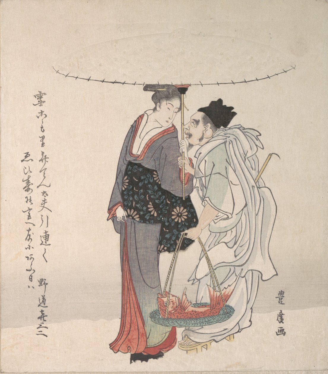 Ebisu e Benten che camminano nella neve da Utagawa Toyohiro