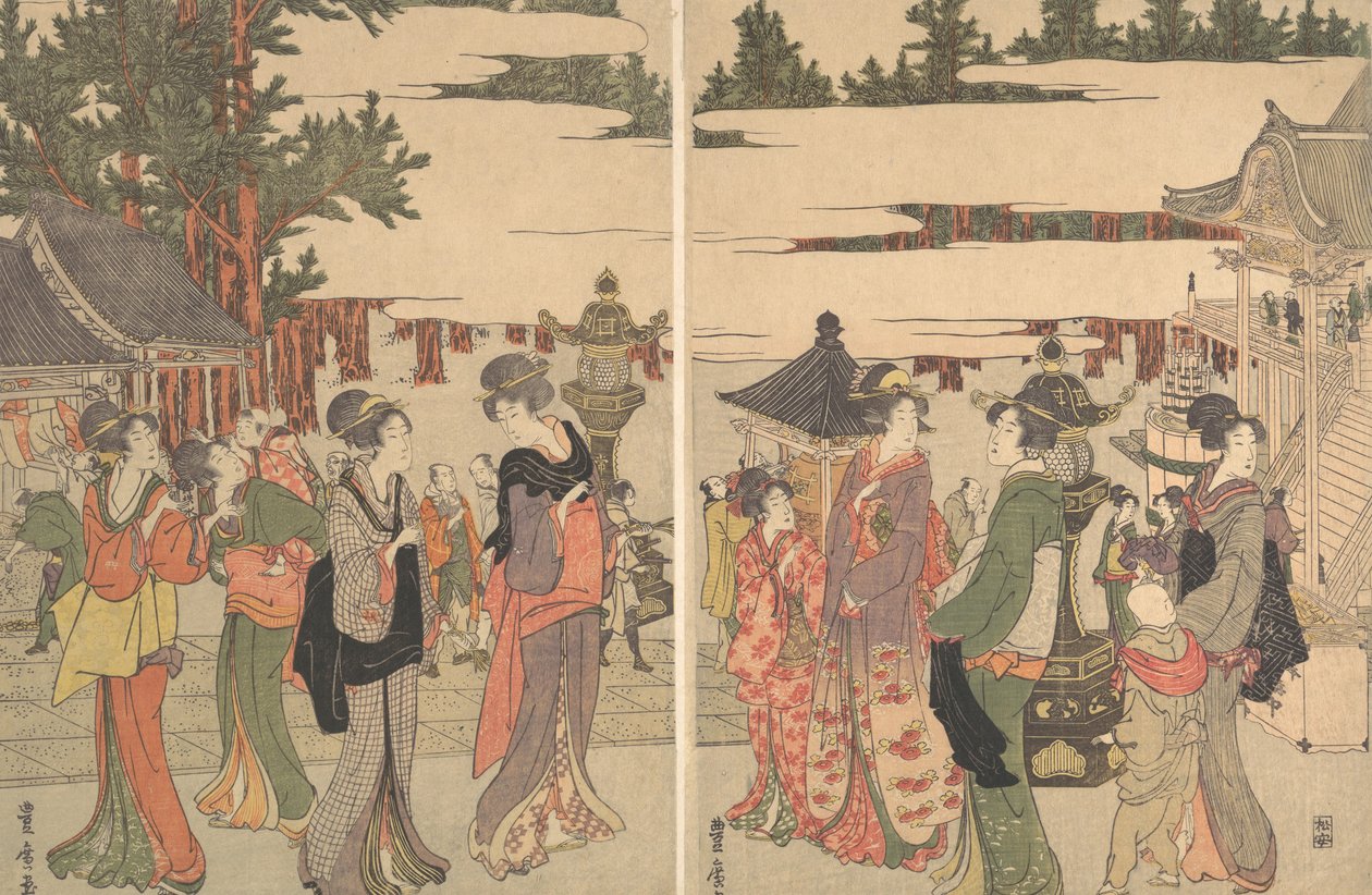 Horinouchi Myo-ho-ji Eho Mairi no Zu da Utagawa Toyohiro