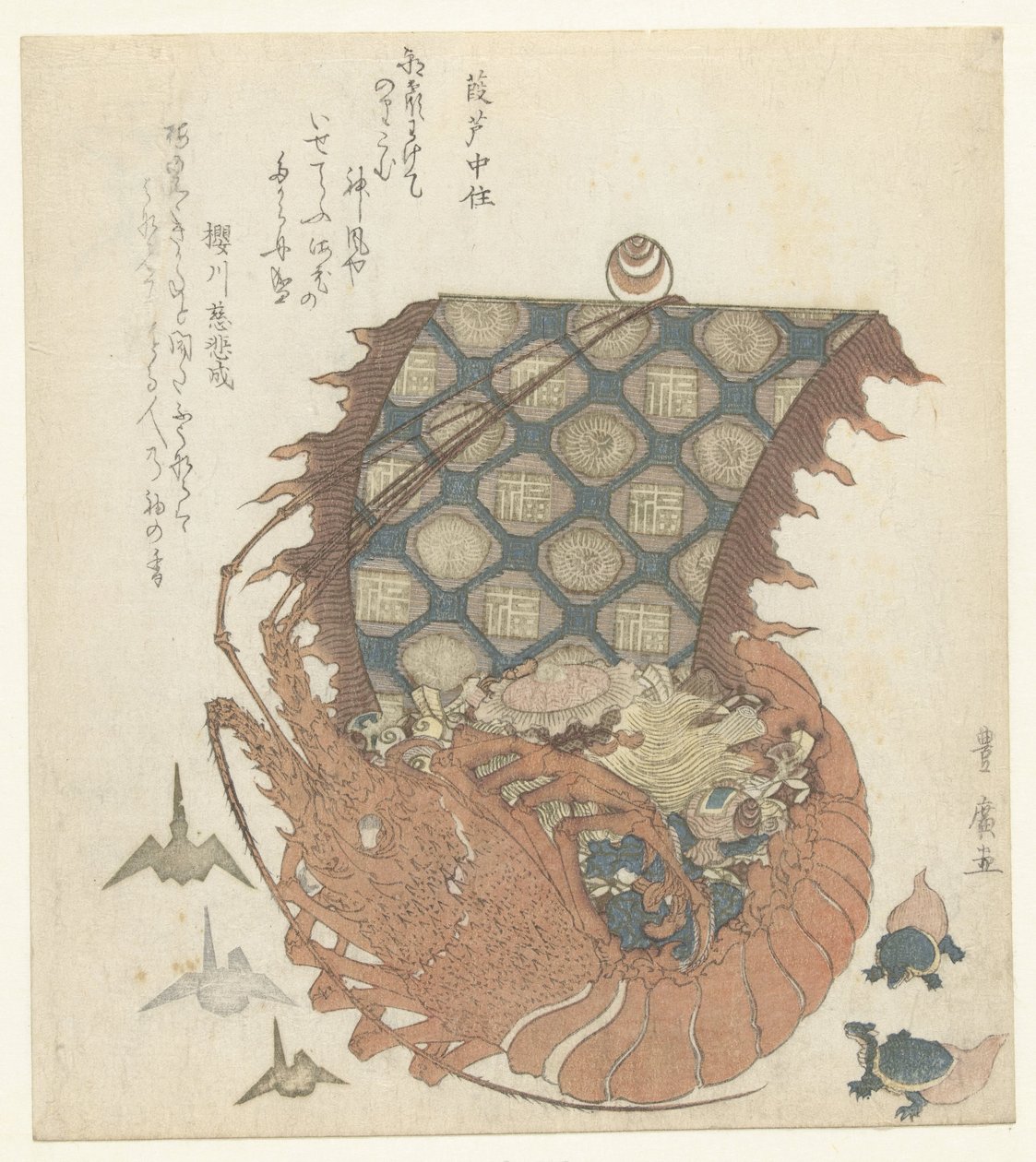 Scampo come takarabune da Utagawa Toyohiro