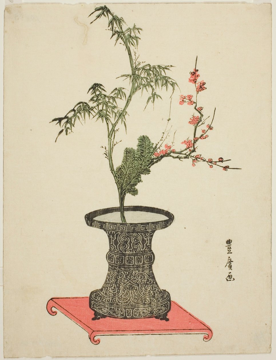 "Tre amici" ikebana da Utagawa Toyohiro