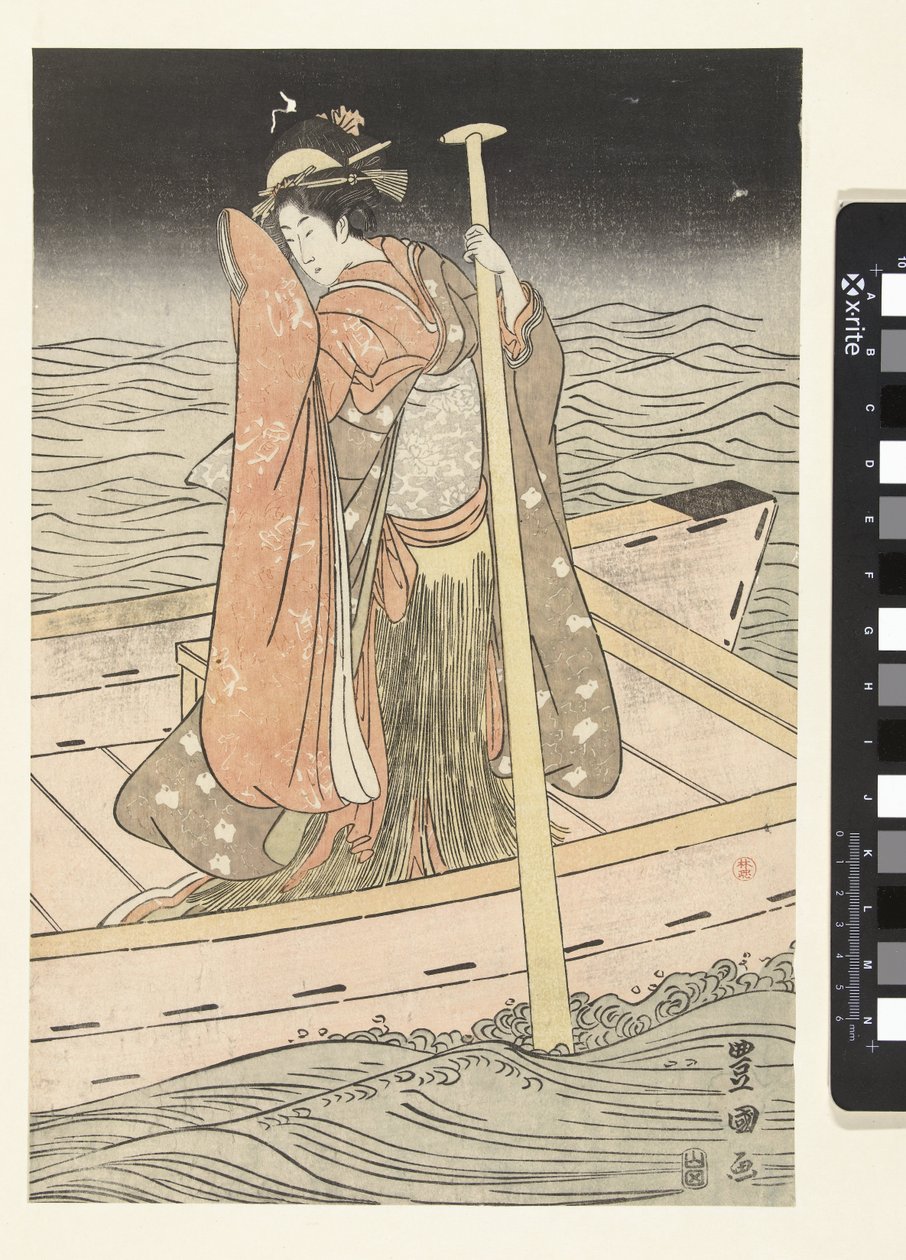 Giovane donna in barca da Utagawa Toyokuni (I)