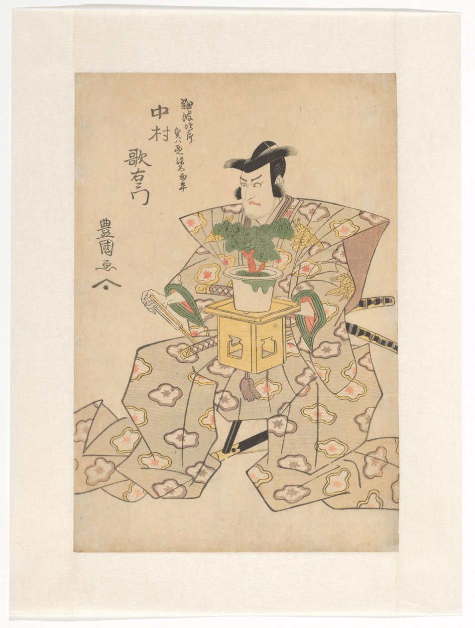Nakamura Utaemon III tiene un bonsai da Utagawa Toyokuni (I)