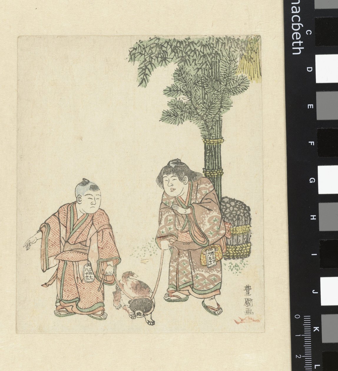 Due ragazzi con cane da Utagawa Toyokuni (I)