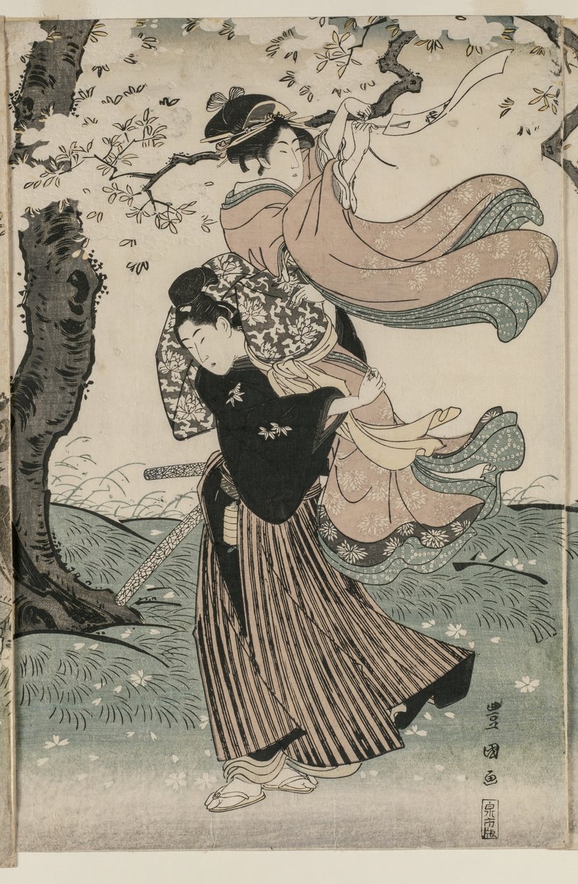 Fiori di ciliegio nel vento da Utagawa Toyokuni