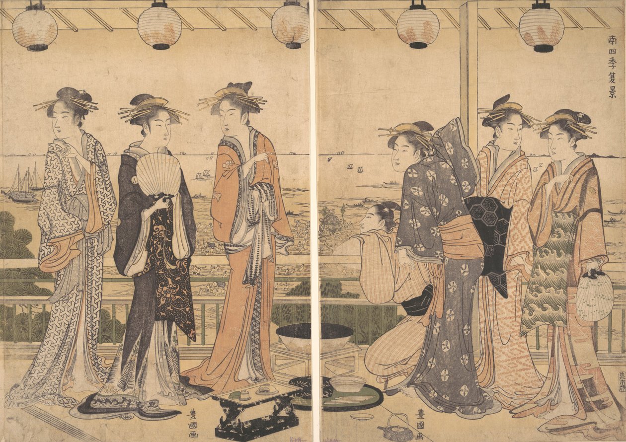 Le quattro stagioni nel sud di Edo: una scena estiva Minami shiki, Natsu [no] kei da Utagawa Toyokuni I
