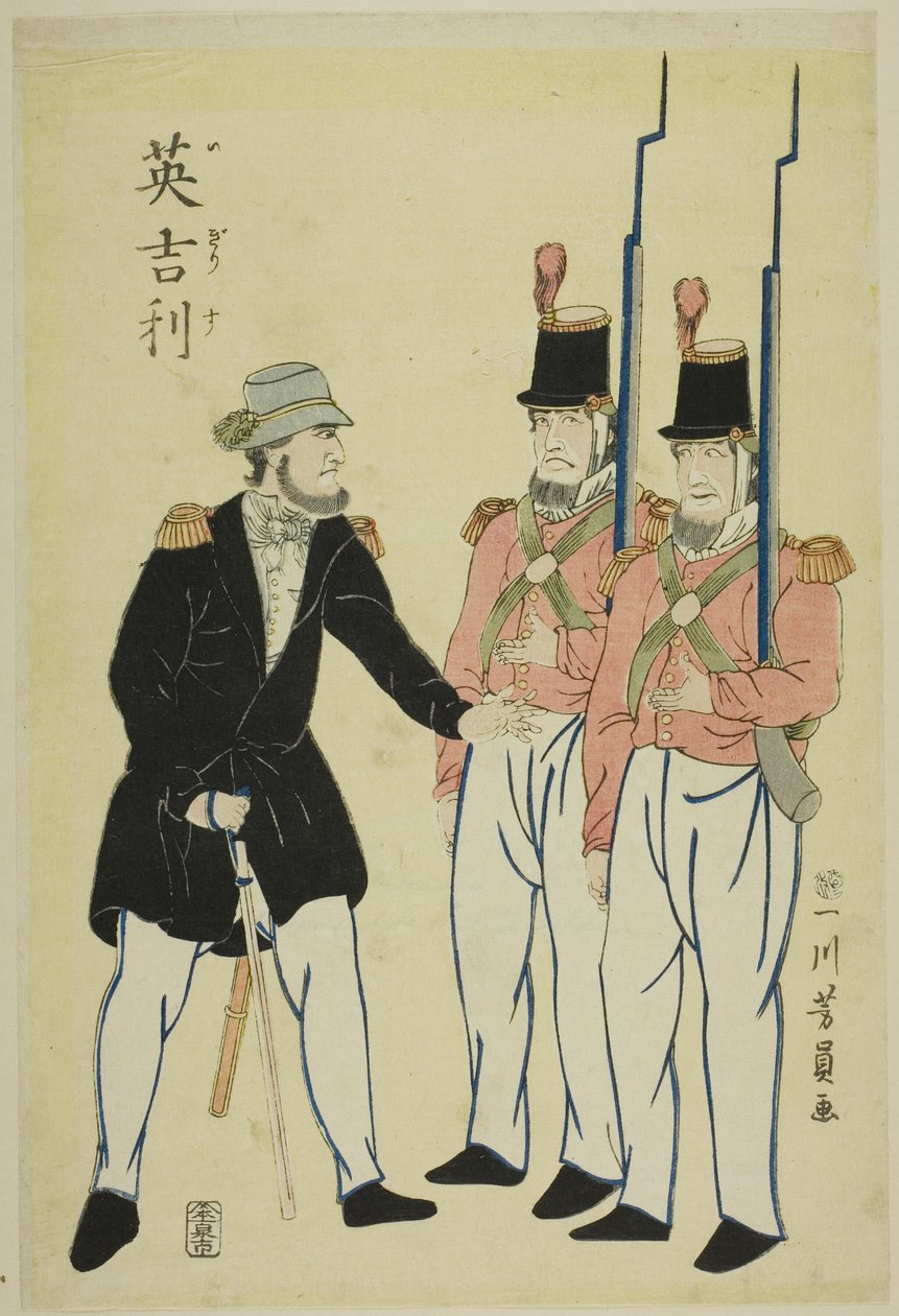 Ufficiale inglese e soldati da Utagawa Yoshikazu