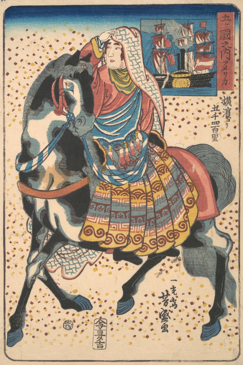 Donna Americana a Cavallo da Utagawa Yoshimori
