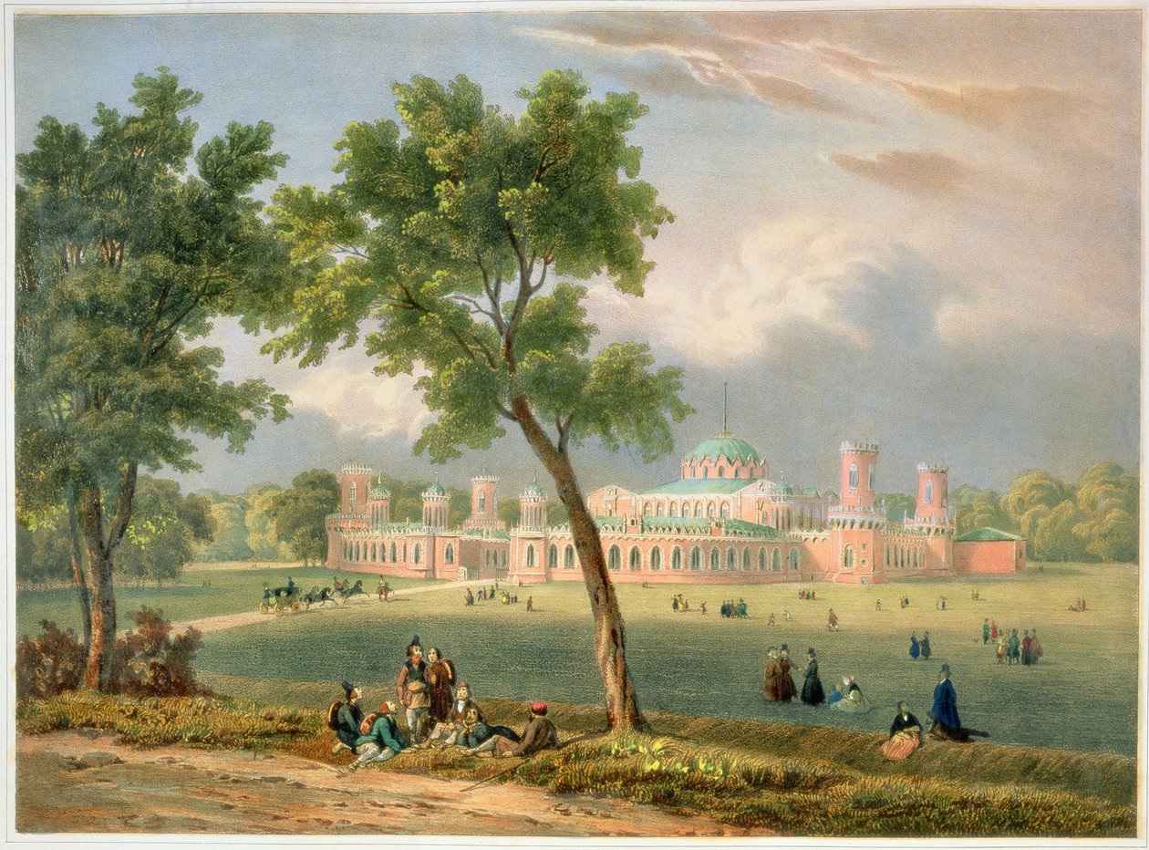 Il Palazzo di Pietro il Grande a Mosca, stampato da Edouard Jean-Marie Hostein, pubblicato da Lemercier, Parigi, 1840s da V. Adam