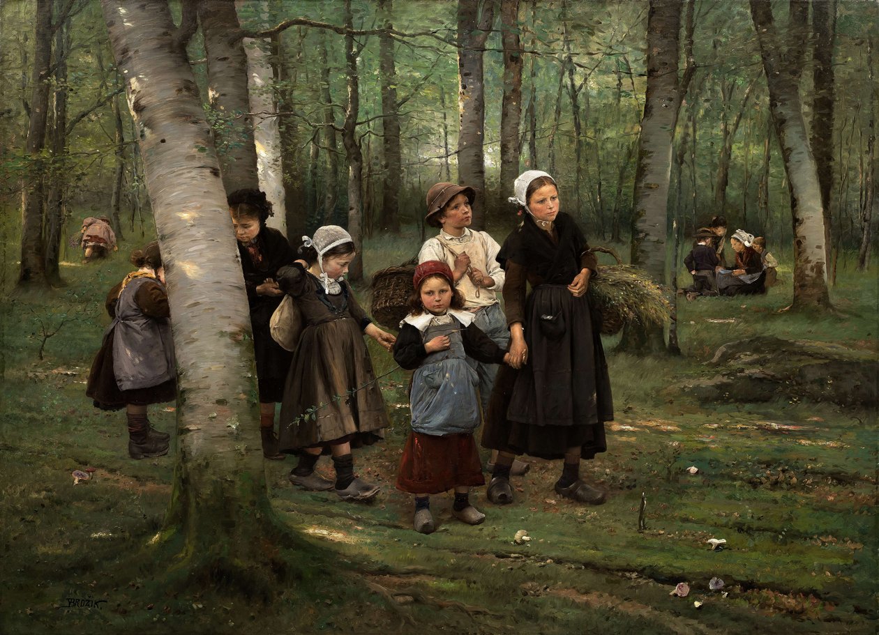Bambini nel bosco da Vaclav Brozik