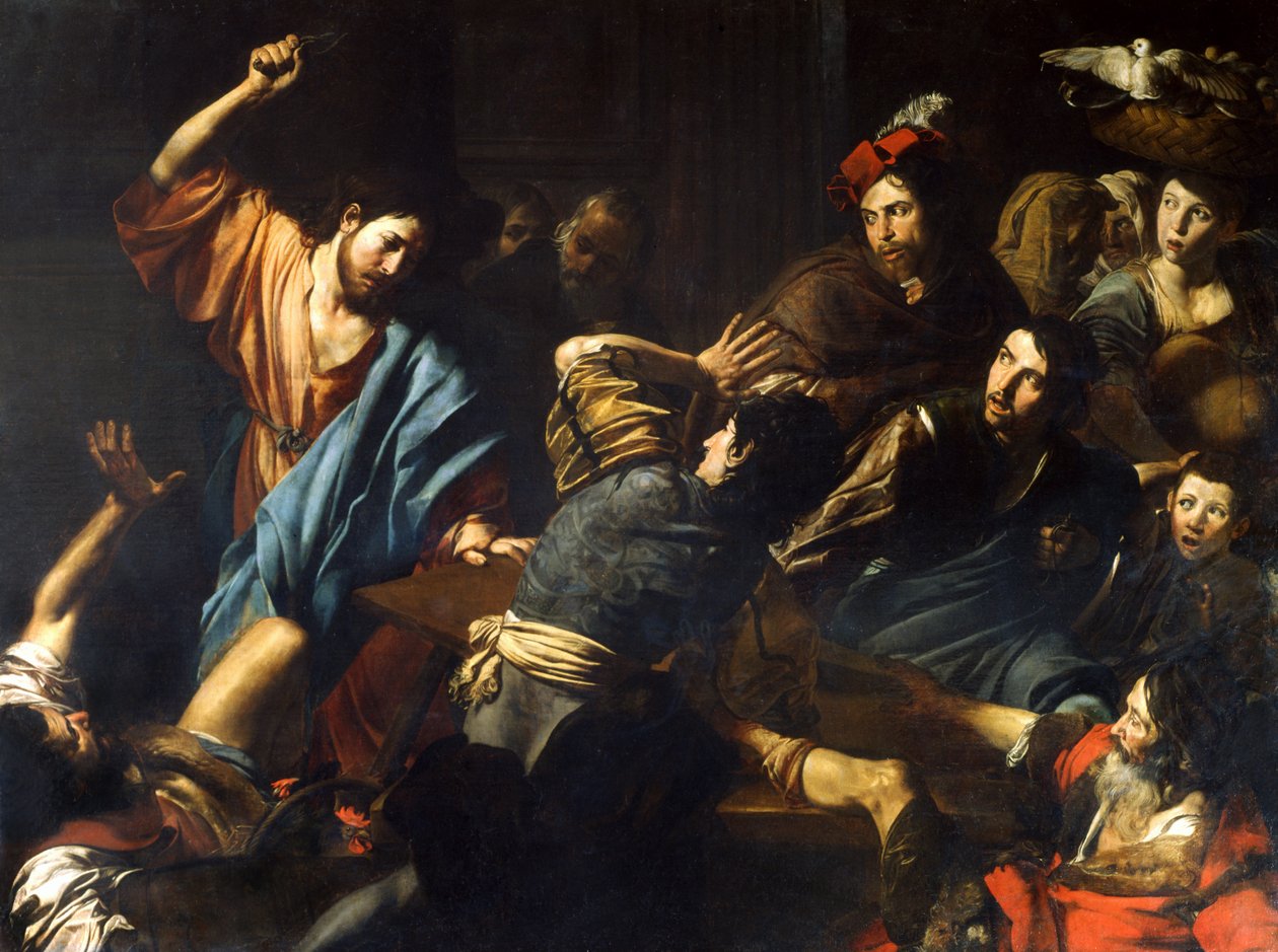 Cristo scaccia i mercanti dal tempio da Valentin de Boulogne