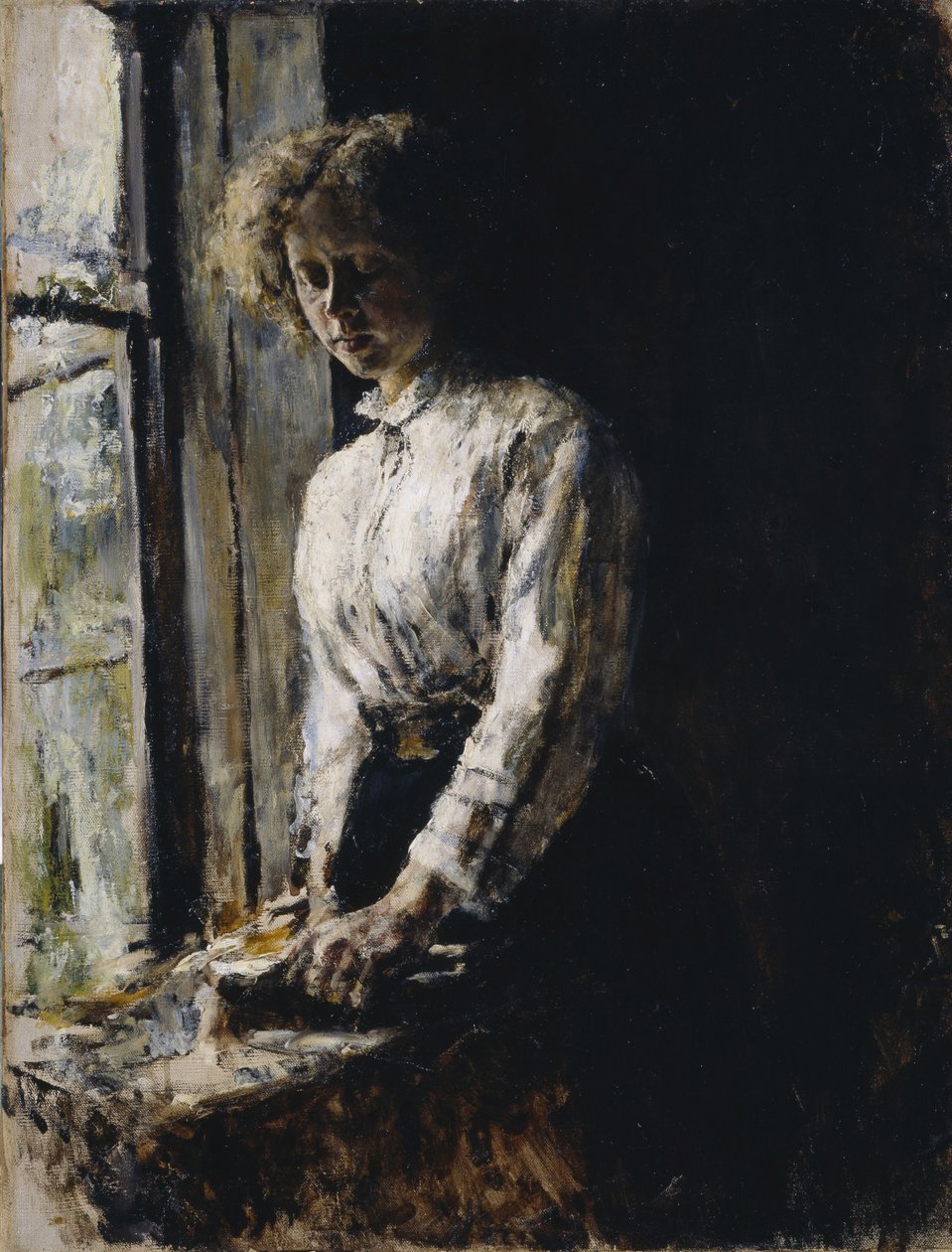 Alla finestra. Ritratto di Olga Fyodorovna Trubnikova, 1886 da Valentin Aleksandrovich Serov