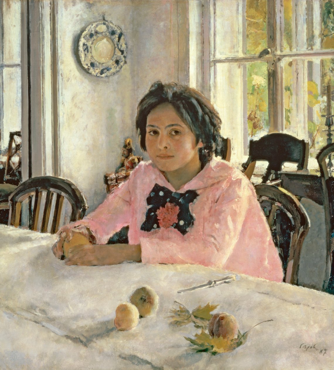 Ragazza con pesche da Valentin Aleksandrovich Serov