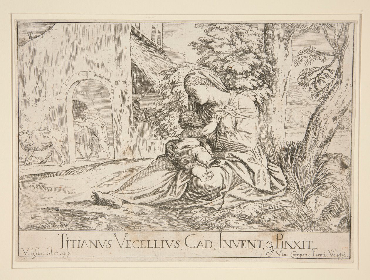 Riposo durante la fuga in Egitto da Valentin Lefebvre