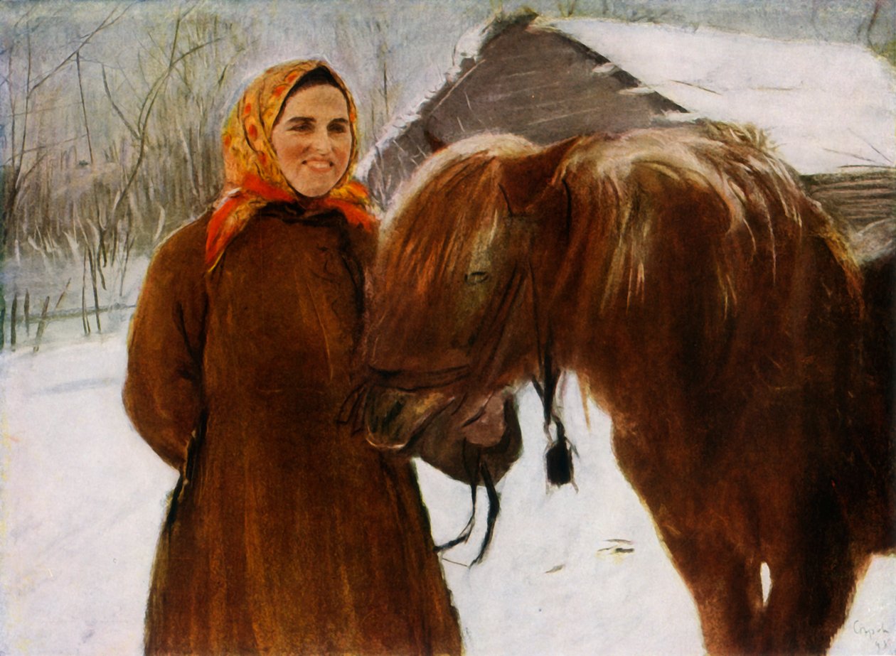 Donna con un cavallo, 1898, 1965 da Valentin Serov