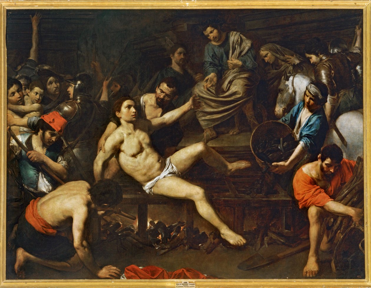 Martirio di San Lorenzo ... (dipinto su tela) da Valentin de Boulogne
