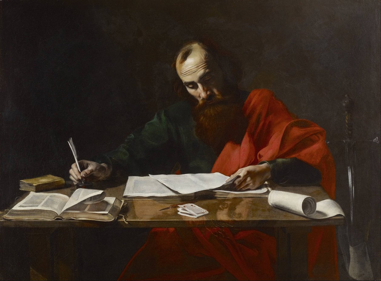 San Paolo scrive le sue epistole da Valentin de Boulogne