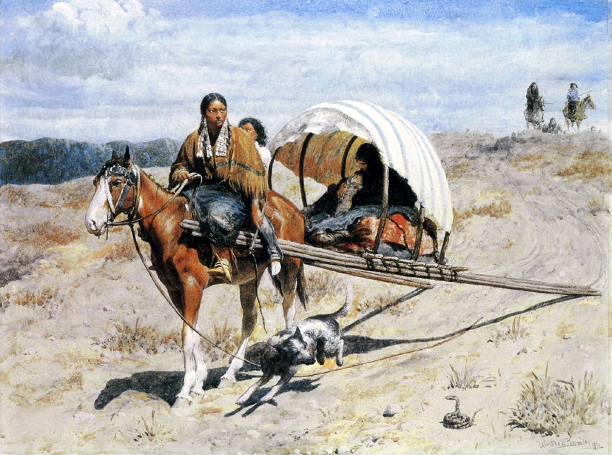 Famiglia di corvi indiani sul sentiero, 1874 da Valentine Walter Lewis Bromley