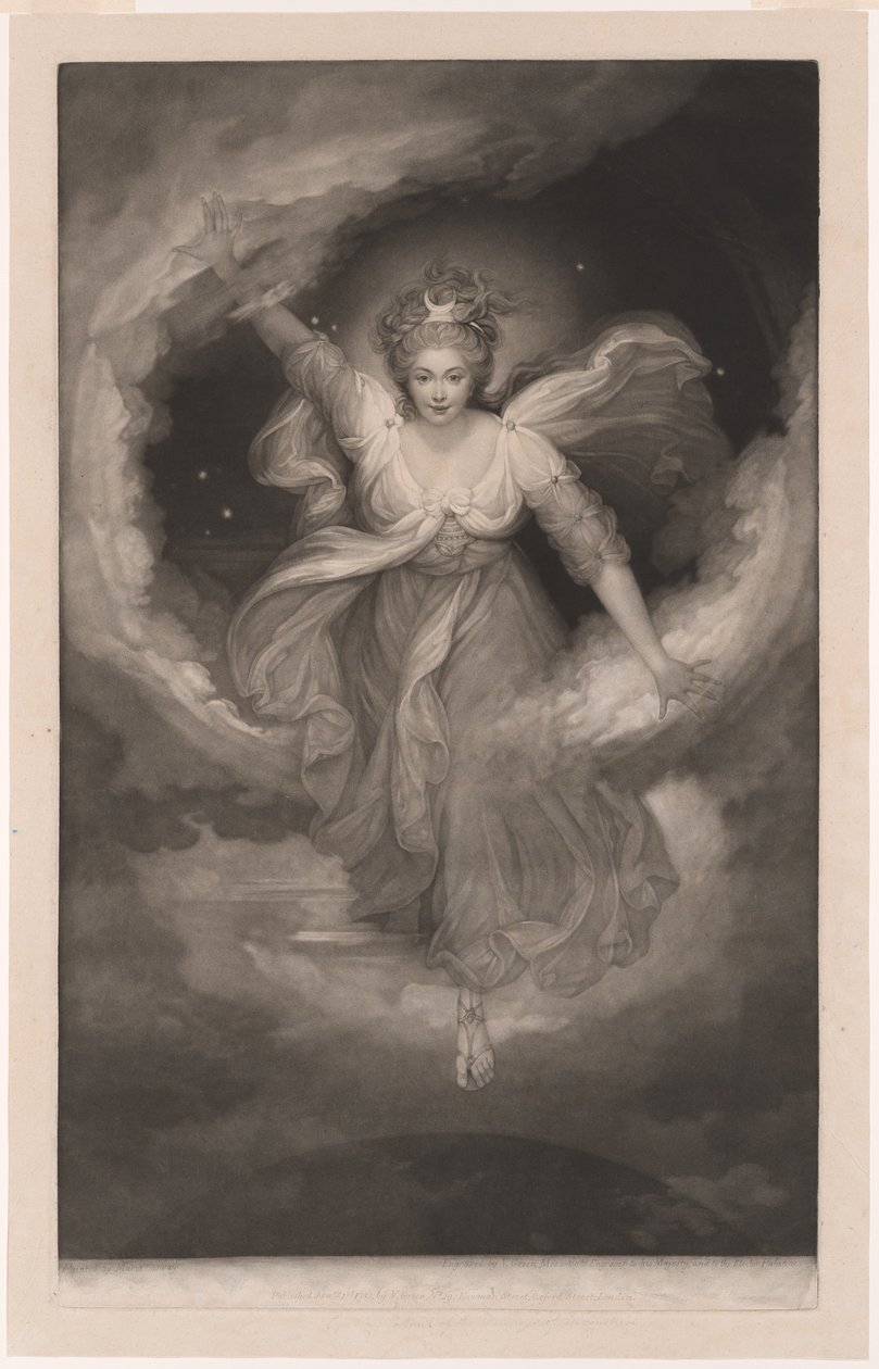 Georgiana duchessa del Devonshire, ritratto di Cynthia da "La regina delle fate" di Spenser da Valentine Green