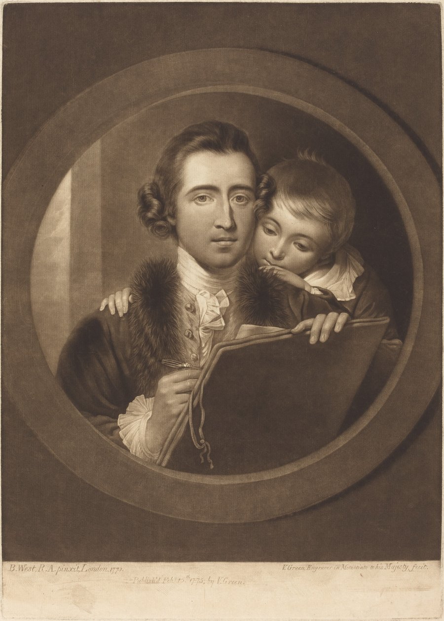 Benjamin West, Esqr R.A. e suo figlio RI West da Valentine Green after Benjamin West