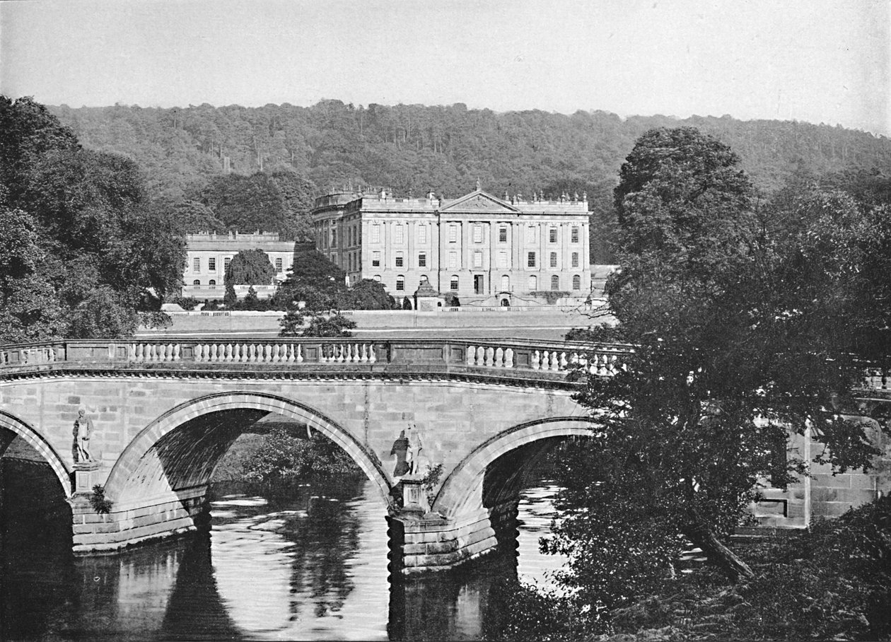 Chatsworth House, c. 1896 da Valentine and Sons Ltd