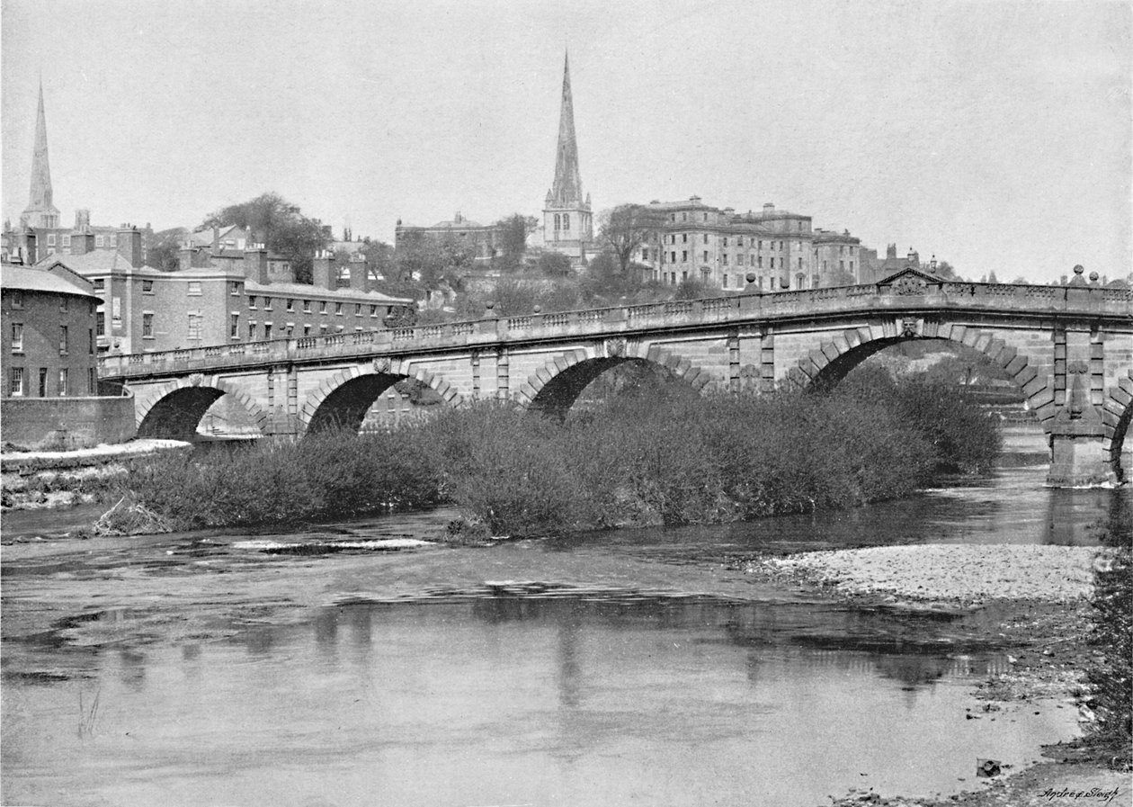 Ponte Inglese, Shrewsbury, c1896 da Valentine and Sons Ltd
