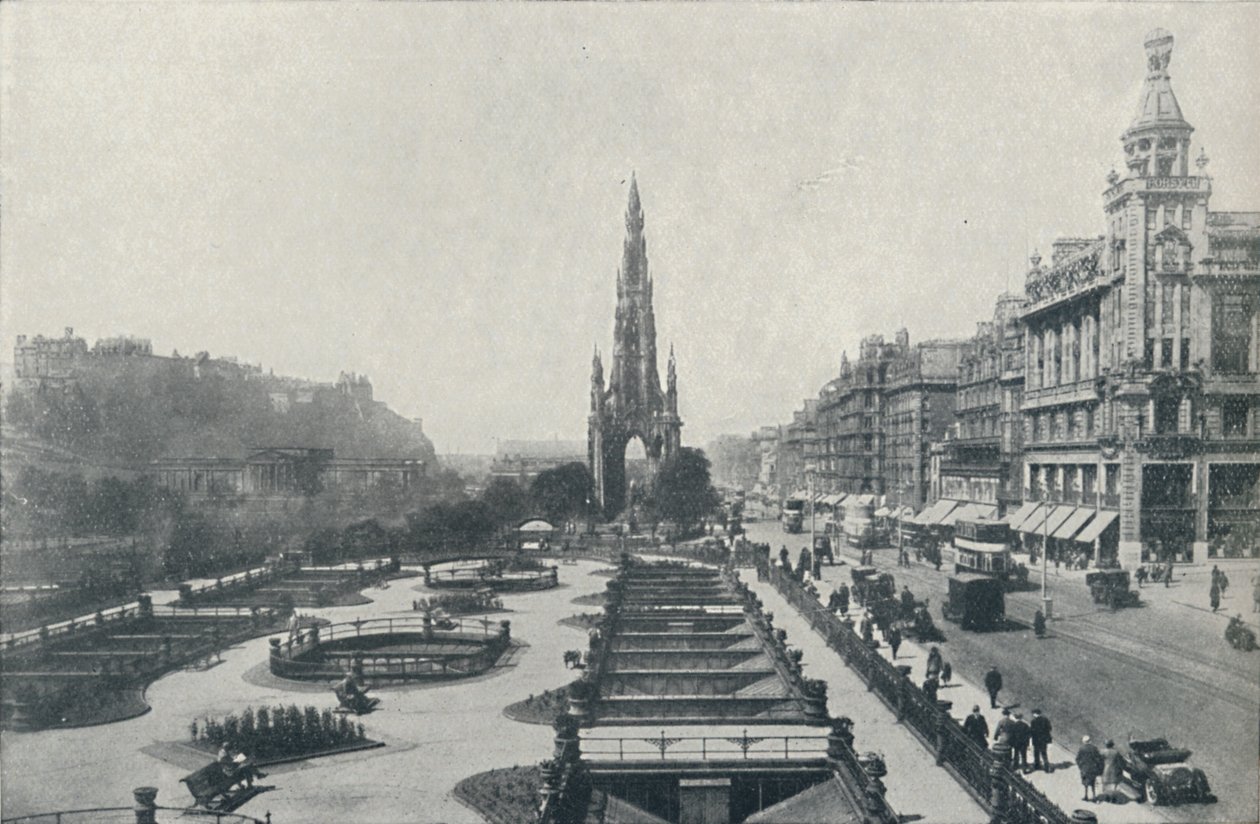 Princes Street, Edimburgo, 1910 da Valentine and Sons Ltd