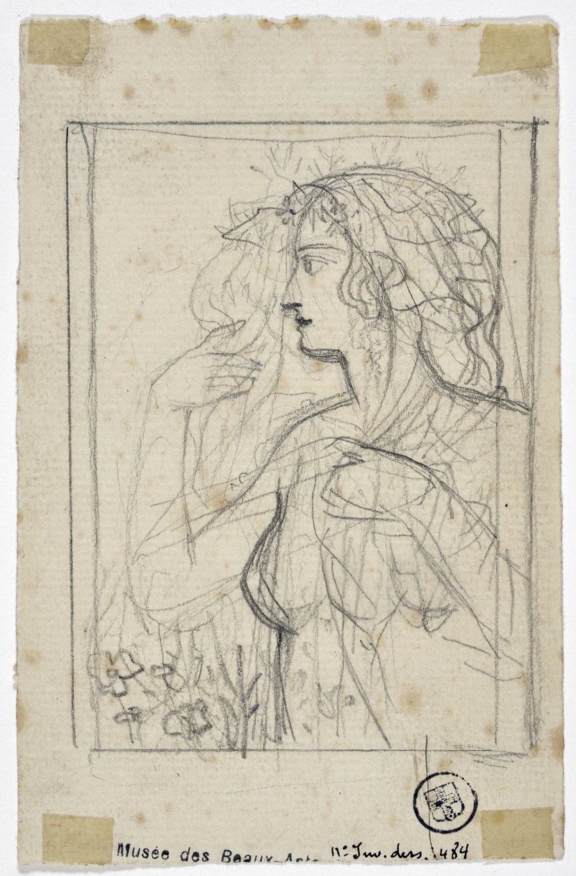 Profilo di donna (disegno) da Valère Bernard