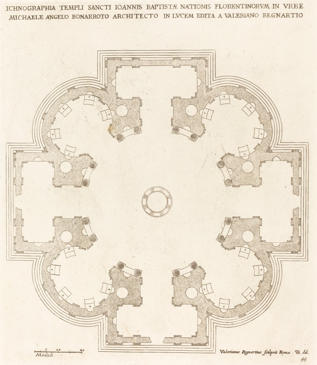 Piantina della chiesa di San Giovanni Battista da Valerien Regnard