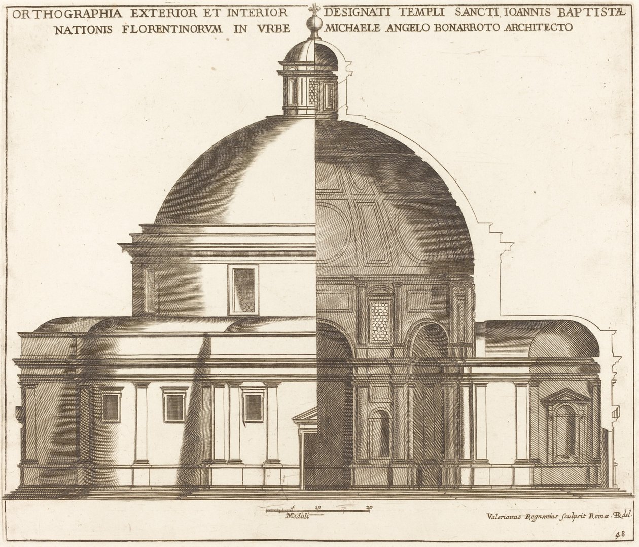Sezione della Chiesa di San Giovanni Battista da Valerien Regnard