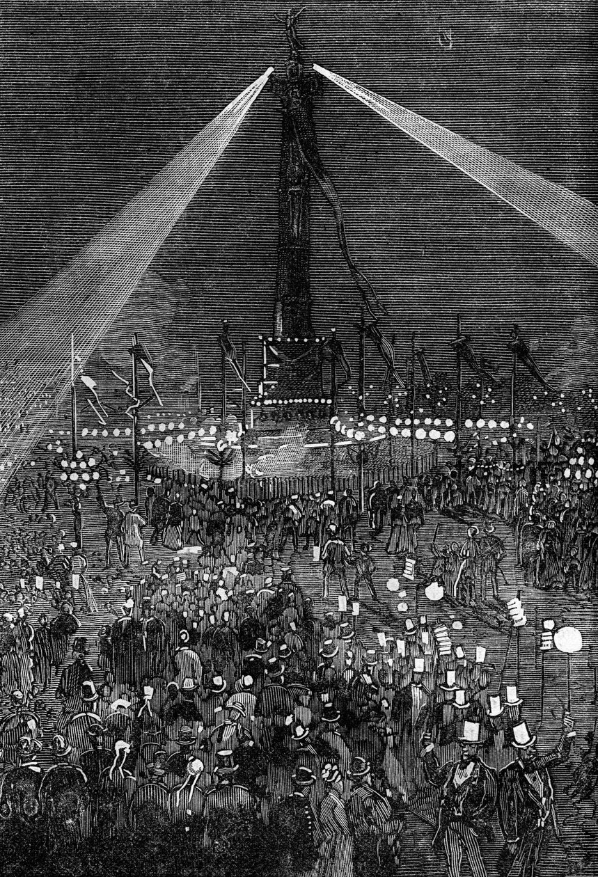 Illuminazione di Place de la Bastille a Parigi da Valnay Pere et fils