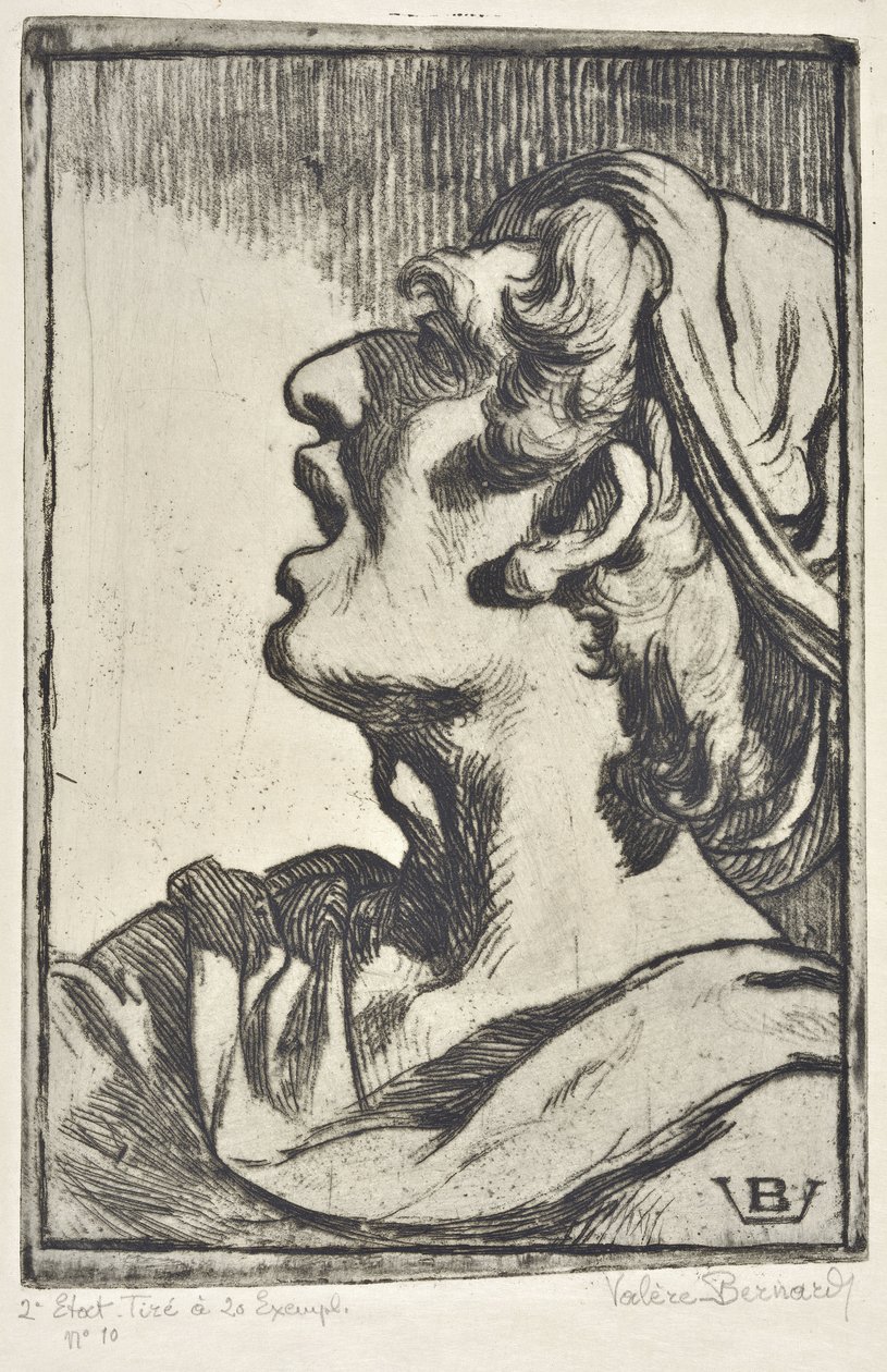 Testa di uomo (disegno) da Valère Bernard