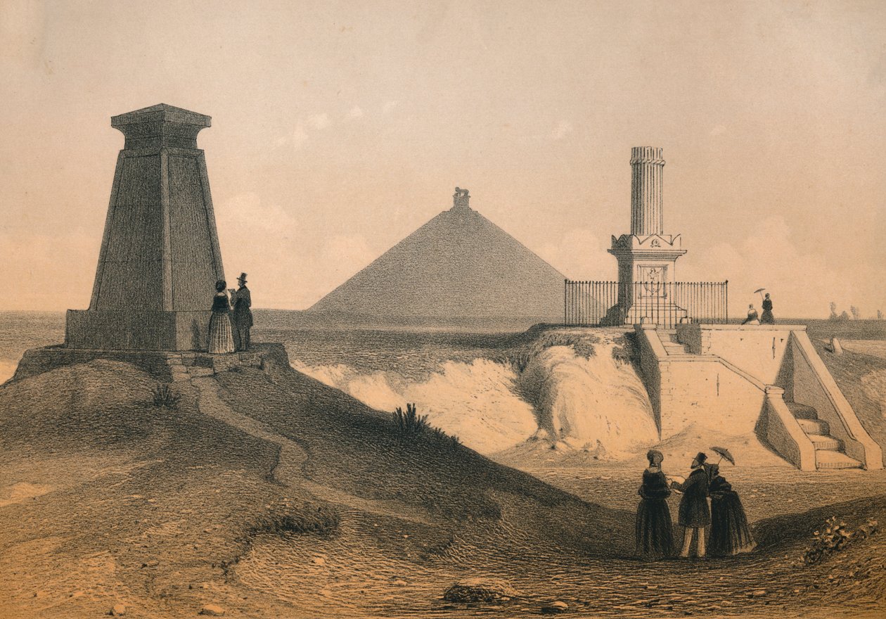 Memoriali di guerra sul campo di battaglia di Waterloo, Belgio, metà del 19° secolo da Vanderhecht