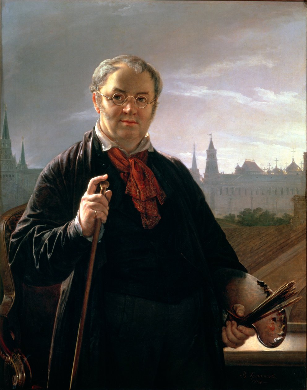 Autoritratto contro la Finestra con Vista sul Cremlino, 1846 da Vasili Andreevich Tropinin