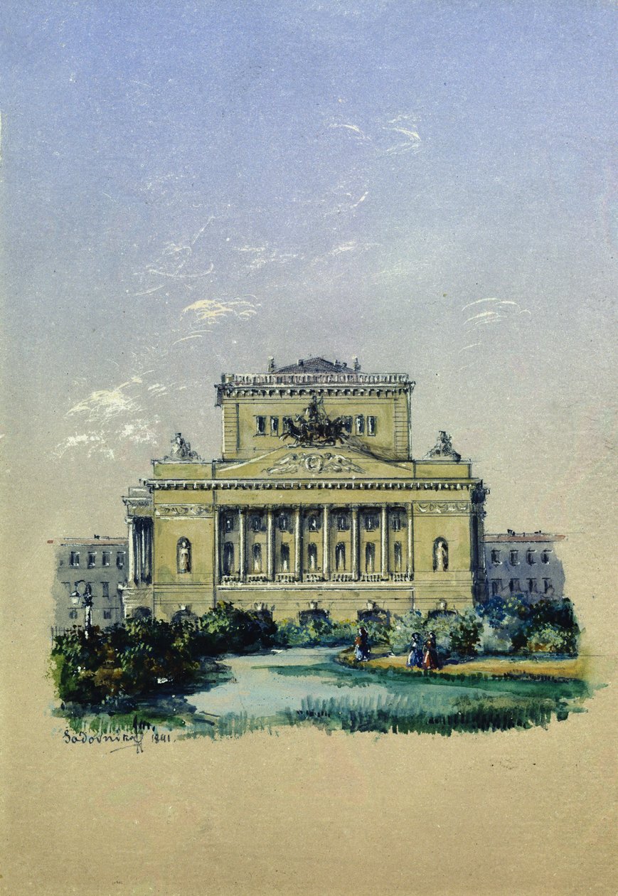 Il Teatro Aleksandrinskij a San Pietroburgo, 1841 da Vasili Semenovich Sadovnikov