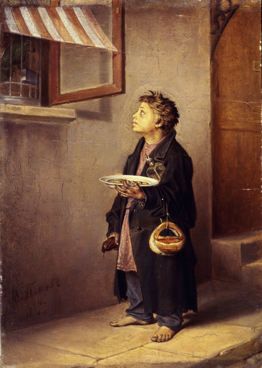 Un apprendista che osserva un pappagallo, 1865 da Vasili Grigorevich Perov