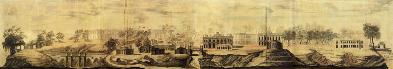 Vista panoramica del progetto Tsaritsyno, 1776 da Vasili Ivanovich Bazhenov